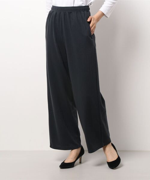 Samansa Mos2 blue(サマンサモスモスブルー)の「カットヘリンボーンジャカードパンツ(その他パンツ・レディース・ベージュ/グレー/チャコール・フリ-)」の1枚目の写真