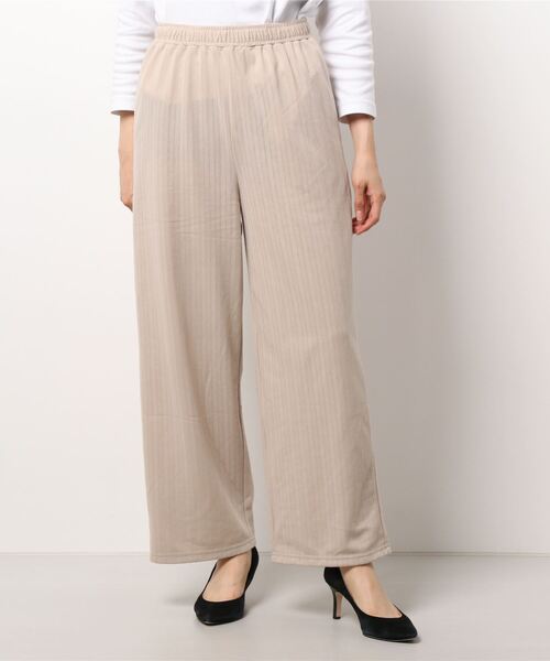 Samansa Mos2 blue(サマンサモスモスブルー)の「カットヘリンボーンジャカードパンツ(その他パンツ・レディース・ベージュ/グレー/チャコール・フリ-)」の6枚目の写真