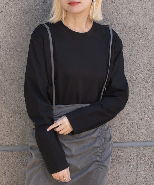 United Athle(ユナイテッドアスレ)の「袖リブ無しでストンとこなれ感【United Athle】cotton long sleeve t-shirt / コットン ロングスリーブTシャツ ロンT 5.6オンス ビッグシルエット ヘビーウェイト 5010(Tシャツ/カットソー・メンズ・ホワイト/ミックスグレー/ナチュラル/ネイビー/ブラック/ダークブラウン/ライトグリーン/パープル/カーキ/ライトオリーブ/チャコールグレー/ライトブルー/ベビーピンク/レッド・L/M/XL/XXL/S)」の2枚目の写真
