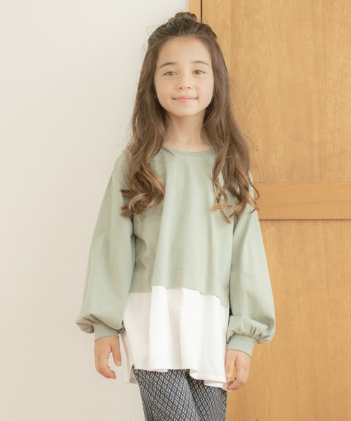 GLOBAL WORK(グローバルワーク)の「【キッズ】ヘビロッTEE/レイヤーチュニック/219157(Tシャツ/カットソー・キッズ・ブラック/カーキ/パープル系その他・110cm/100cm/120cm/130cm/140cm/150cm/160cm)」の1枚目の写真