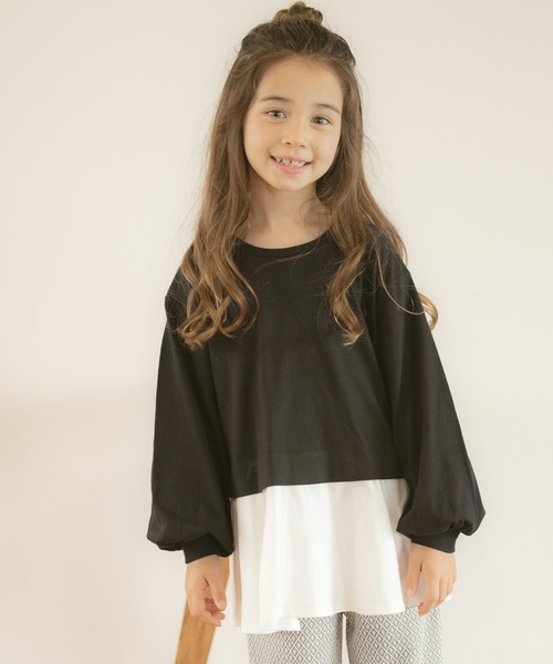 GLOBAL WORK(グローバルワーク)の「【キッズ】ヘビロッTEE/レイヤーチュニック/219157(Tシャツ/カットソー・キッズ・ブラック/カーキ/パープル系その他・110cm/100cm/120cm/130cm/140cm/150cm/160cm)」の2枚目の写真