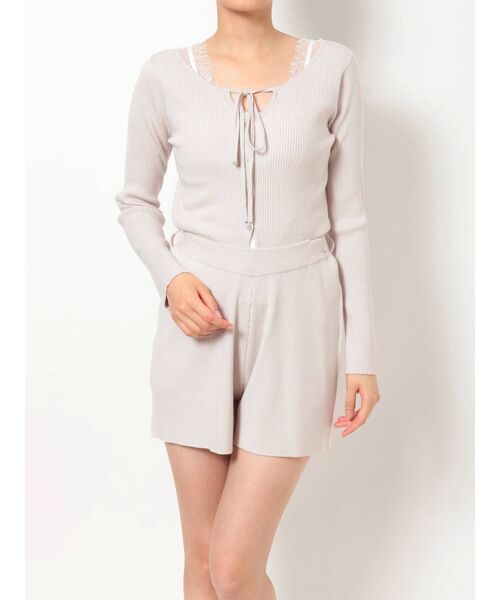 Gentle トップス ニット セーター Mercuryduo マーキュリーデュオ のファッション Mercuryduo マーキュリーデュオ のニット セーター ウォッシャブルリブニットセットアップ ニット セーター