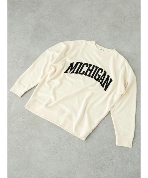 SEVENDAYS=SUNDAY（セブンデイズサンデイ）の「フロッキープリント裏毛スウェットB　＊（スウェット・レディース・ネイビー/杢グレー/アイボリー・L/M/S）」の9枚目の写真