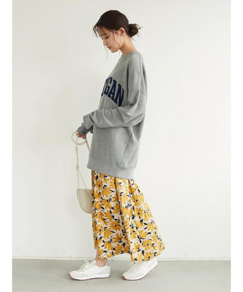 SEVENDAYS=SUNDAY（セブンデイズサンデイ）の「フロッキープリント裏毛スウェットB　＊（スウェット・レディース・ネイビー/杢グレー/アイボリー・L/M/S）」の13枚目の写真