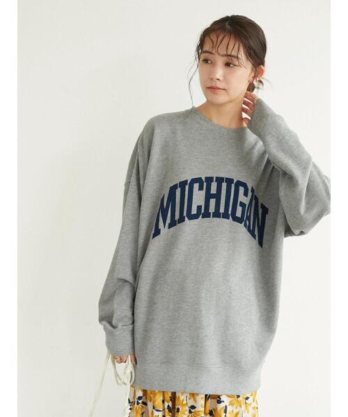 SEVENDAYS=SUNDAY（セブンデイズサンデイ）の「フロッキープリント裏毛スウェットB　＊（スウェット・レディース・ネイビー/杢グレー/アイボリー・L/M/S）」の15枚目の写真