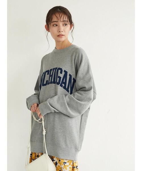 SEVENDAYS=SUNDAY（セブンデイズサンデイ）の「フロッキープリント裏毛スウェットB　＊（スウェット・レディース・ネイビー/杢グレー/アイボリー・L/M/S）」の16枚目の写真