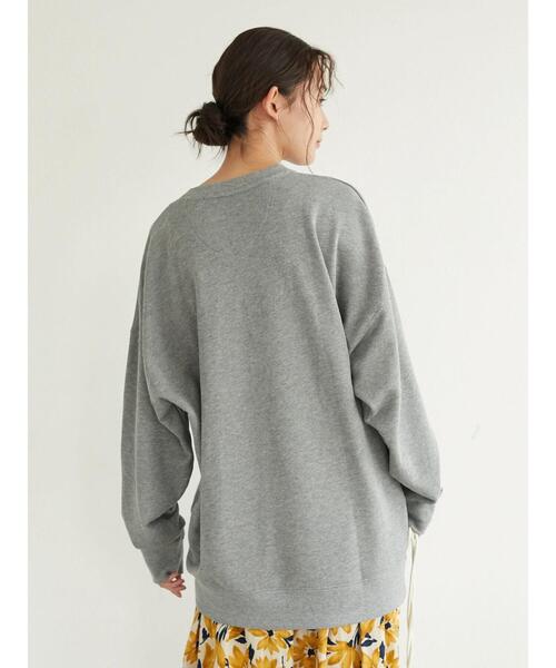 SEVENDAYS=SUNDAY（セブンデイズサンデイ）の「フロッキープリント裏毛スウェットB　＊（スウェット・レディース・ネイビー/杢グレー/アイボリー・L/M/S）」の18枚目の写真