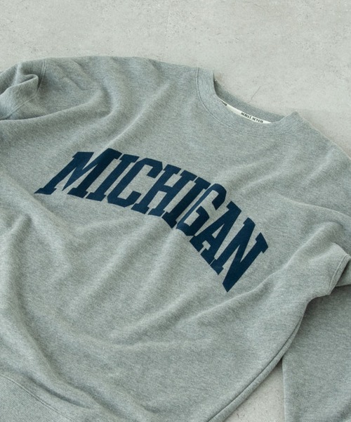 SEVENDAYS=SUNDAY（セブンデイズサンデイ）の「フロッキープリント裏毛スウェットB　＊（スウェット・レディース・ネイビー/杢グレー/アイボリー・L/M/S）」の8枚目の写真