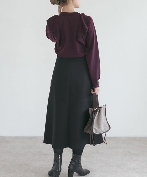 URBAN RESEARCH ROSSO（アーバンリサーチロッソ）の「ULTRA THERMOフレアスカート（スカート・レディース・ブラック/オフホワイト/グリーン系その他・38/36）」の12枚目の写真