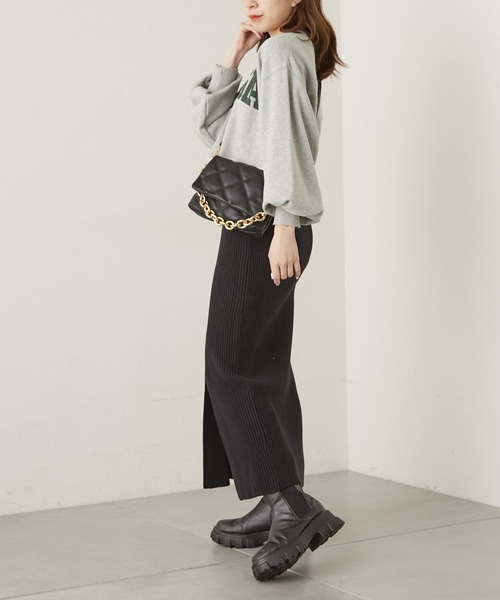 Chico(チコ)の「ニットスリットロングスカート(スカート・レディース・ブラック/ブラウン/アイボリー・FREE)」の10枚目の写真