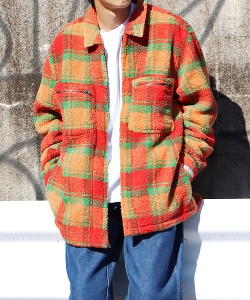 ジャケット・アウター 50s 60s Check pattern full zip jacket ジャケット・アウター 50s 60s Check pattern full zip jacket
