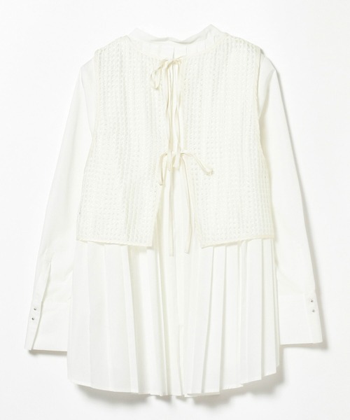 Ray BEAMS（レイビームス）の「RBS / バック プリーツ ベスト セット（シャツ/ブラウス・レディース・ホワイト/ブラック・ONE SIZE）」の10枚目の写真