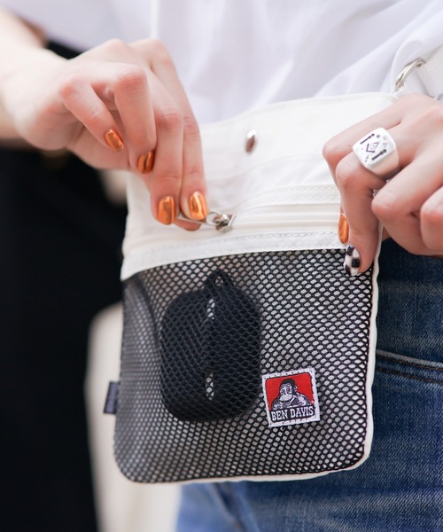 BEN DAVIS(ベンデイビス)の「【BEN DAVIS/ベンデイビス】メッシュポケット付き コットンサコッシュ ショルダーバッグ(ショルダーバッグ・メンズ・ホワイト/ブラック/オリーブ・FREE)」の11枚目の写真