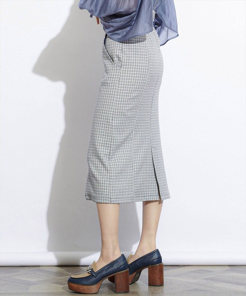 REDYAZEL(レディアゼル)の「チェック配色サイドベルト付きスカート(スカート・レディース・ベージュ/ネイビー/イエロー・SMALL/MEDIUM)」の20枚目の写真