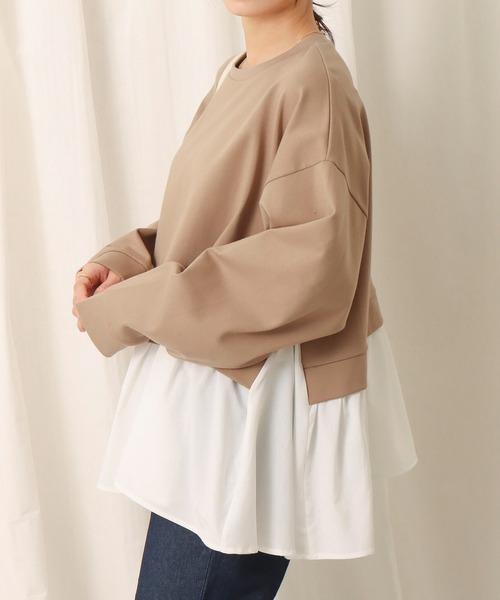 libelle more（リベル モア）の「ポンチ布帛　切替えチュニック（Tシャツ/カットソー・レディース・ブラック/ブラウン/イエロー・M）」の2枚目の写真