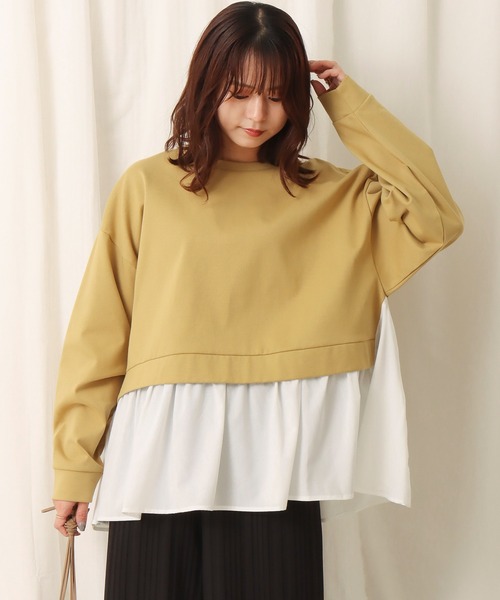 libelle more（リベル モア）の「ポンチ布帛　切替えチュニック（Tシャツ/カットソー・レディース・ブラック/ブラウン/イエロー・M）」の7枚目の写真