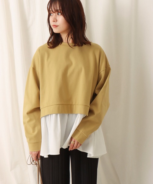 libelle more（リベル モア）の「ポンチ布帛　切替えチュニック（Tシャツ/カットソー・レディース・ブラック/ブラウン/イエロー・M）」の8枚目の写真