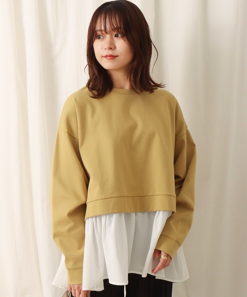 libelle more（リベル モア）の「ポンチ布帛　切替えチュニック（Tシャツ/カットソー・レディース・ブラック/ブラウン/イエロー・M）」の9枚目の写真