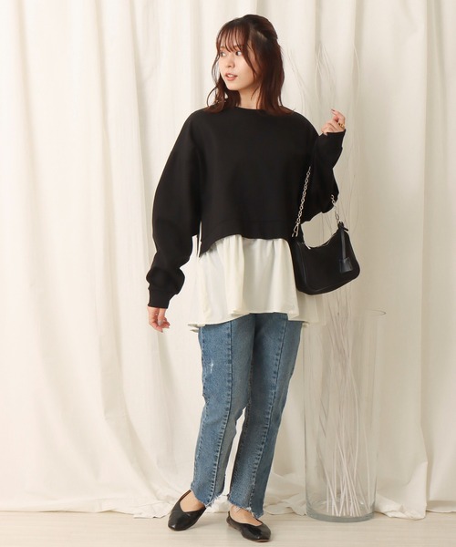 libelle more（リベル モア）の「ポンチ布帛　切替えチュニック（Tシャツ/カットソー・レディース・ブラック/ブラウン/イエロー・M）」の16枚目の写真