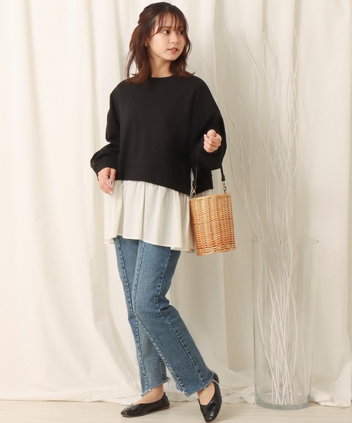 libelle more（リベル モア）の「ポンチ布帛　切替えチュニック（Tシャツ/カットソー・レディース・ブラック/ブラウン/イエロー・M）」の19枚目の写真