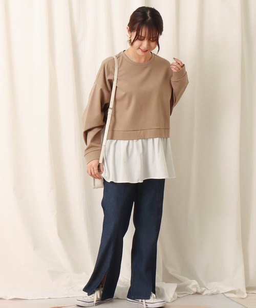 libelle more（リベル モア）の「ポンチ布帛　切替えチュニック（Tシャツ/カットソー・レディース・ブラック/ブラウン/イエロー・M）」の10枚目の写真