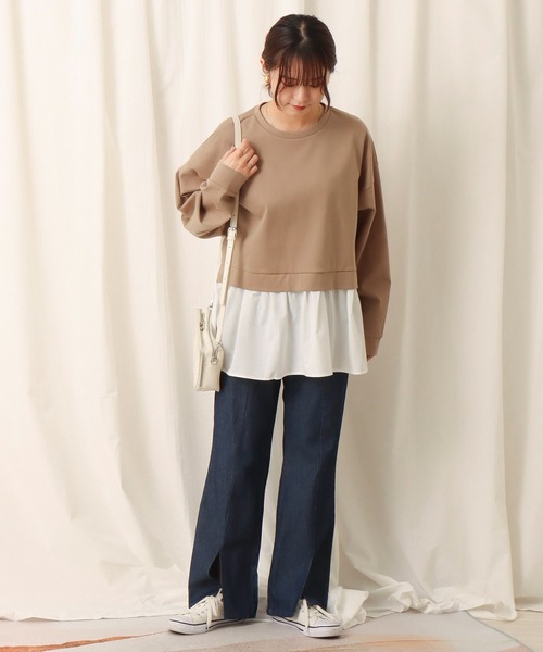 libelle more（リベル モア）の「ポンチ布帛　切替えチュニック（Tシャツ/カットソー・レディース・ブラック/ブラウン/イエロー・M）」の13枚目の写真