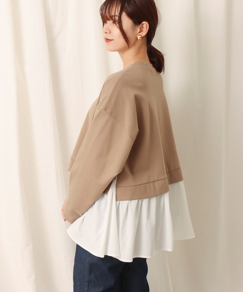 libelle more（リベル モア）の「ポンチ布帛　切替えチュニック（Tシャツ/カットソー・レディース・ブラック/ブラウン/イエロー・M）」の15枚目の写真