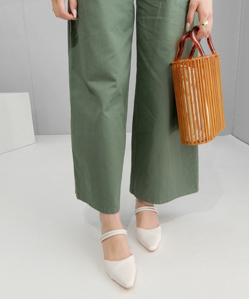 minia（ミニア）の「ポインテッド2WAYストラップミュール　◇（パンプス・レディース・アイボリー/ブラック/ピンク/パイソン・S/L/LL/M）」の13枚目の写真