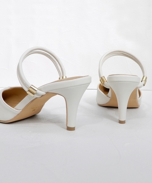 minia（ミニア）の「ポインテッド2WAYストラップミュール　◇（パンプス・レディース・アイボリー/ブラック/ピンク/パイソン・S/L/LL/M）」の19枚目の写真