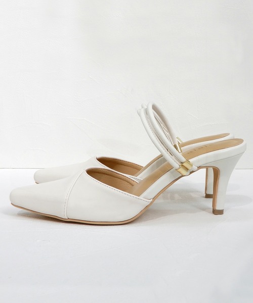 minia（ミニア）の「ポインテッド2WAYストラップミュール　◇（パンプス・レディース・アイボリー/ブラック/ピンク/パイソン・S/L/LL/M）」の16枚目の写真