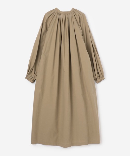 nicholson and nicholson(ニコルソンアンドニコルソン)の「nicholson & nicholson | ギャザーシャツドレス WOMEN(ワンピース・レディース・ブラック/ベージュ・38)」の10枚目の写真