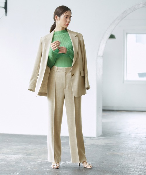 ROPE'（ロペ）の「スラブツイードストレートパンツ/セットアップ対応（その他パンツ・レディース・ブラウン/ベージュ系その他/キャメル・38/36）」の4枚目の写真