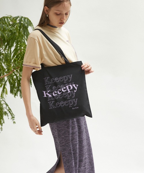 Keeepy（キーピー）の「【Keeepy】wave logo color tote bag（トートバッグ・レディース・ブラック/オフホワイト/ピンク/グリーン/ブルー・FREE）」の11枚目の写真
