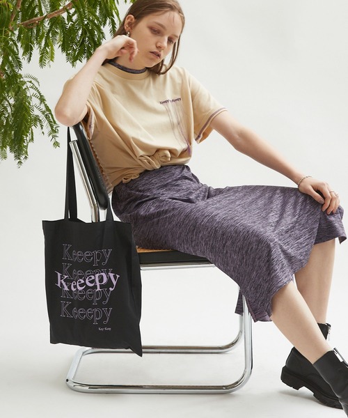 Keeepy（キーピー）の「【Keeepy】wave logo color tote bag（トートバッグ・レディース・ブラック/オフホワイト/ピンク/グリーン/ブルー・FREE）」の12枚目の写真