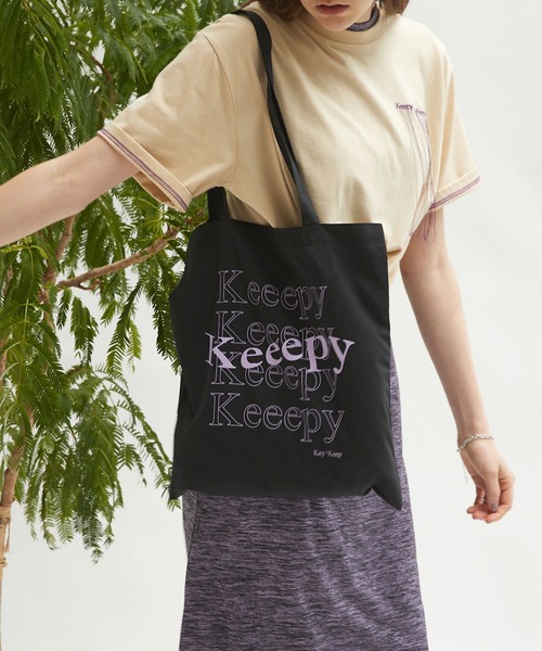 Keeepy（キーピー）の「【Keeepy】wave logo color tote bag（トートバッグ・レディース・ブラック/オフホワイト/ピンク/グリーン/ブルー・FREE）」の13枚目の写真