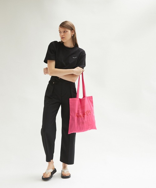 Keeepy（キーピー）の「【Keeepy】wave logo color tote bag（トートバッグ・レディース・ブラック/オフホワイト/ピンク/グリーン/ブルー・FREE）」の16枚目の写真