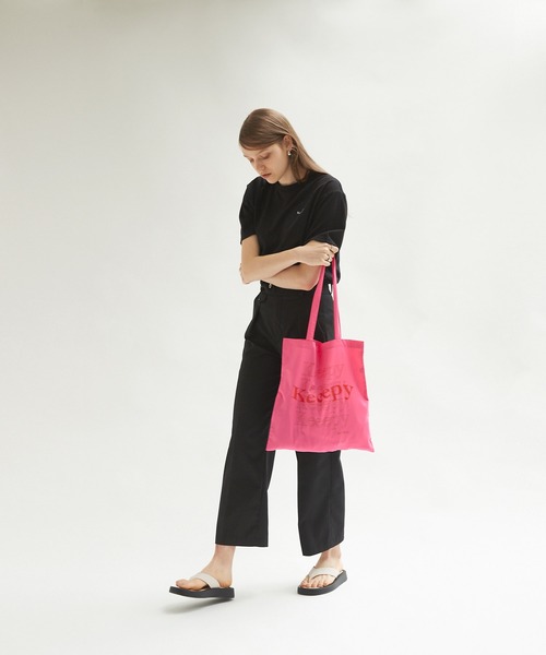 Keeepy（キーピー）の「【Keeepy】wave logo color tote bag（トートバッグ・レディース・ブラック/オフホワイト/ピンク/グリーン/ブルー・FREE）」の17枚目の写真
