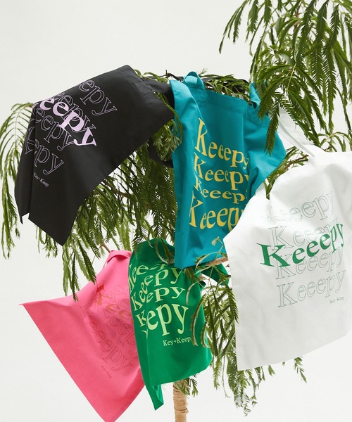 Keeepy（キーピー）の「【Keeepy】wave logo color tote bag（トートバッグ・レディース・ブラック/オフホワイト/ピンク/グリーン/ブルー・FREE）」の19枚目の写真