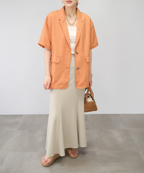 ＡＮＤＪ（アンドジェイ）の「ジョーゼットマーメイドスカート（スカート・レディース・ブラック/オレンジ/ブルー/グリーン/イエロー系その他/グレイッシュベージュ・M）」の2枚目の写真