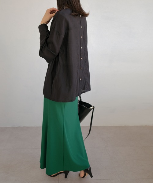 ＡＮＤＪ（アンドジェイ）の「ジョーゼットマーメイドスカート（スカート・レディース・ブラック/オレンジ/ブルー/グリーン/イエロー系その他/グレイッシュベージュ・M）」の10枚目の写真