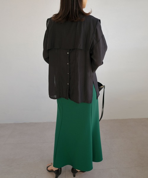 ＡＮＤＪ（アンドジェイ）の「ジョーゼットマーメイドスカート（スカート・レディース・ブラック/オレンジ/ブルー/グリーン/イエロー系その他/グレイッシュベージュ・M）」の11枚目の写真