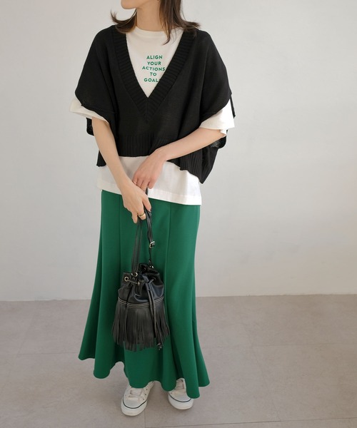 ＡＮＤＪ（アンドジェイ）の「ジョーゼットマーメイドスカート（スカート・レディース・ブラック/オレンジ/ブルー/グリーン/イエロー系その他/グレイッシュベージュ・M）」の12枚目の写真