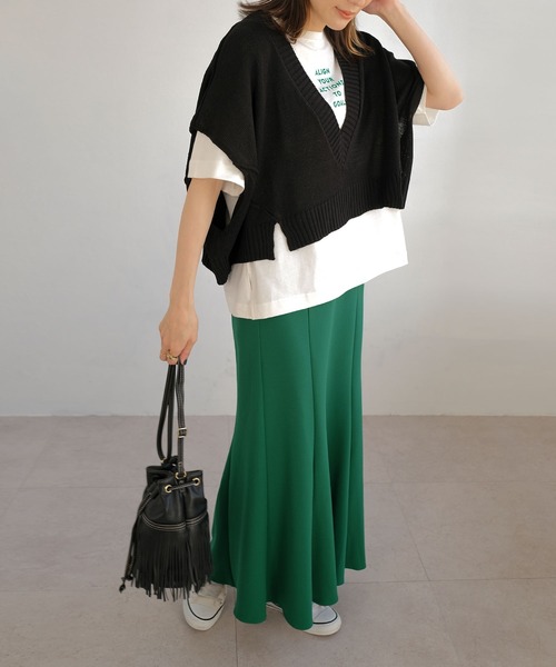 ＡＮＤＪ（アンドジェイ）の「ジョーゼットマーメイドスカート（スカート・レディース・ブラック/オレンジ/ブルー/グリーン/イエロー系その他/グレイッシュベージュ・M）」の13枚目の写真