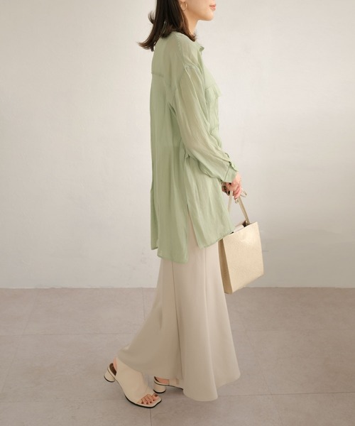 ＡＮＤＪ（アンドジェイ）の「ジョーゼットマーメイドスカート（スカート・レディース・ブラック/オレンジ/ブルー/グリーン/イエロー系その他/グレイッシュベージュ・M）」の22枚目の写真