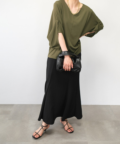 ＡＮＤＪ（アンドジェイ）の「ジョーゼットマーメイドスカート（スカート・レディース・ブラック/オレンジ/ブルー/グリーン/イエロー系その他/グレイッシュベージュ・M）」の9枚目の写真