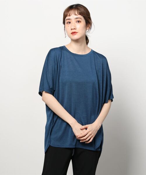 IGNIO（イグニオ）の「イグニオ  半袖チュニックTシャツ（Tシャツ/カットソー・レディース・ベビーピンク/ライラック/ダークブルー/ダークグレー/ホワイト・2XL/M/S/L/XL）」の4枚目の写真