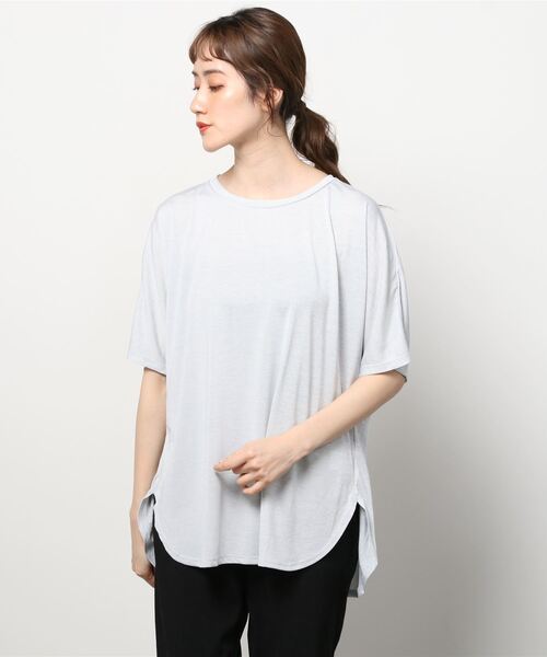 IGNIO（イグニオ）の「イグニオ  半袖チュニックTシャツ（Tシャツ/カットソー・レディース・ベビーピンク/ライラック/ダークブルー/ダークグレー/ホワイト・2XL/M/S/L/XL）」の2枚目の写真