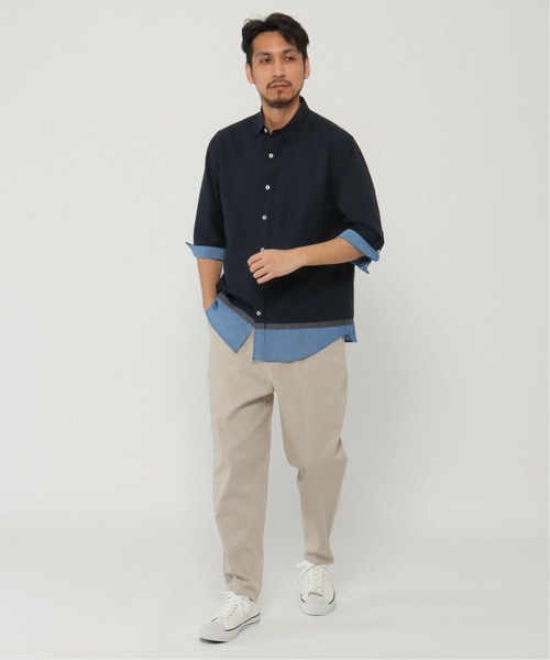 ikka(イッカ)の「7分袖オックス裾切り替えシャツ(シャツ/ブラウス・メンズ・ホワイト/ベージュ/ネイビー・S/M/L/XL)」の17枚目の写真