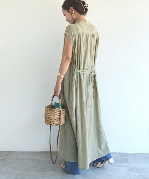 セール ガーゼ楊柳フレンチスリーブロングワンピース ワンピース And Me アンドミー のファッション通販 Zozotown