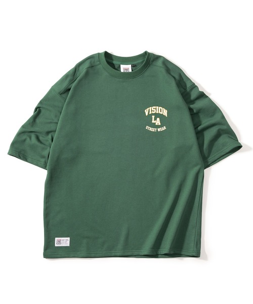 VISION STREET WEAR(ヴィジョンストリートウェア)の「【VISION STREET WEAR/ヴィジョンストリートウェア】ベースボールロゴ裏毛Tシャツ/半袖スウェット/ワンポイント/ビッグシルエット(Tシャツ/カットソー・メンズ・チャコールグレー/アッシュグレー/ネイビー/グリーン・M/L/XL)」の5枚目の写真